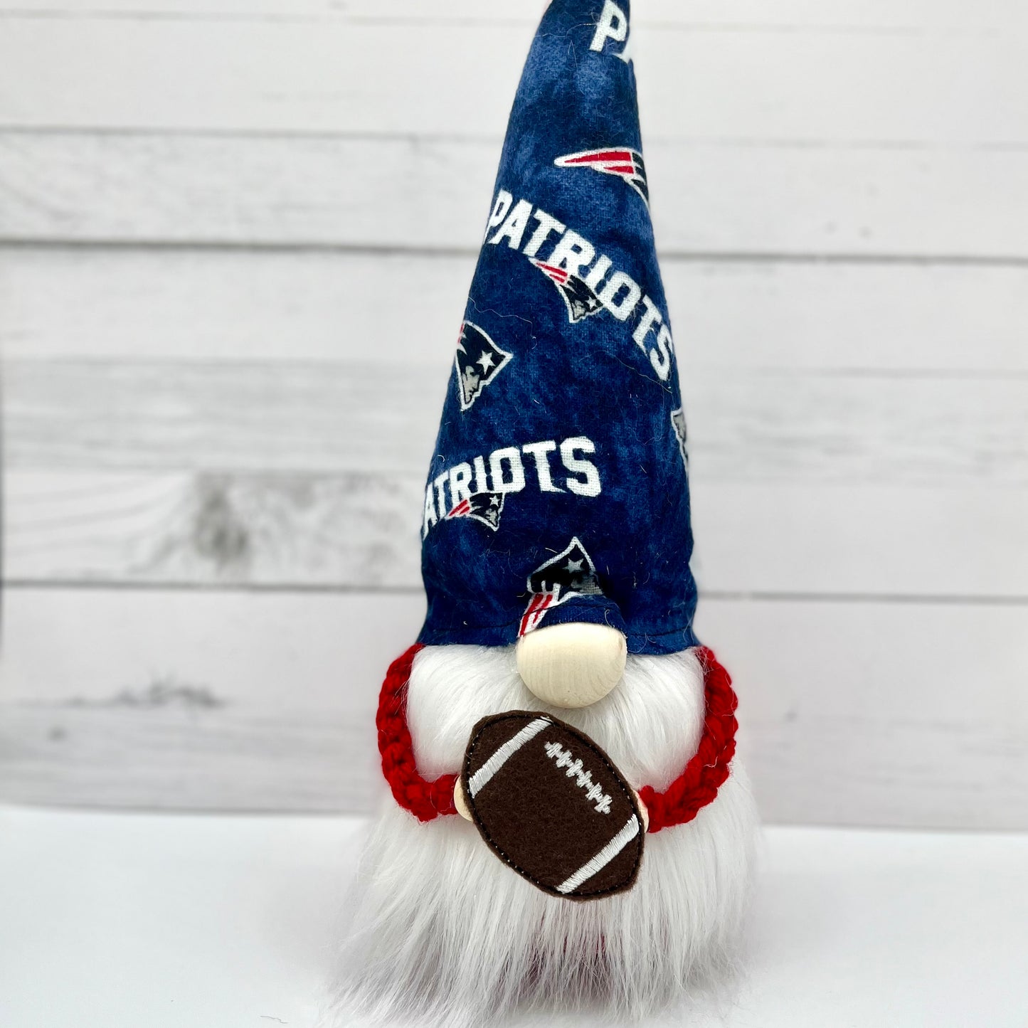 Patriots Football Gnome / Touchdown Tiered Tray Decor / Fall Gnome Decorations