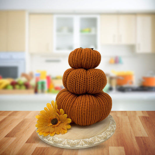 Fall Pumpkin Stacks / Autumn Tiered Tray Decor / Rustic Farmhouse Decorations