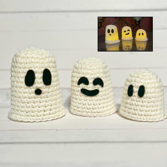 Ghost Family Tiered Tray Decor / Spooky Haunting Display / Light Up Halloween Decorations for Mantle or Table Top